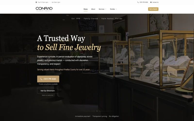 Conrad Jewelry website screenshot