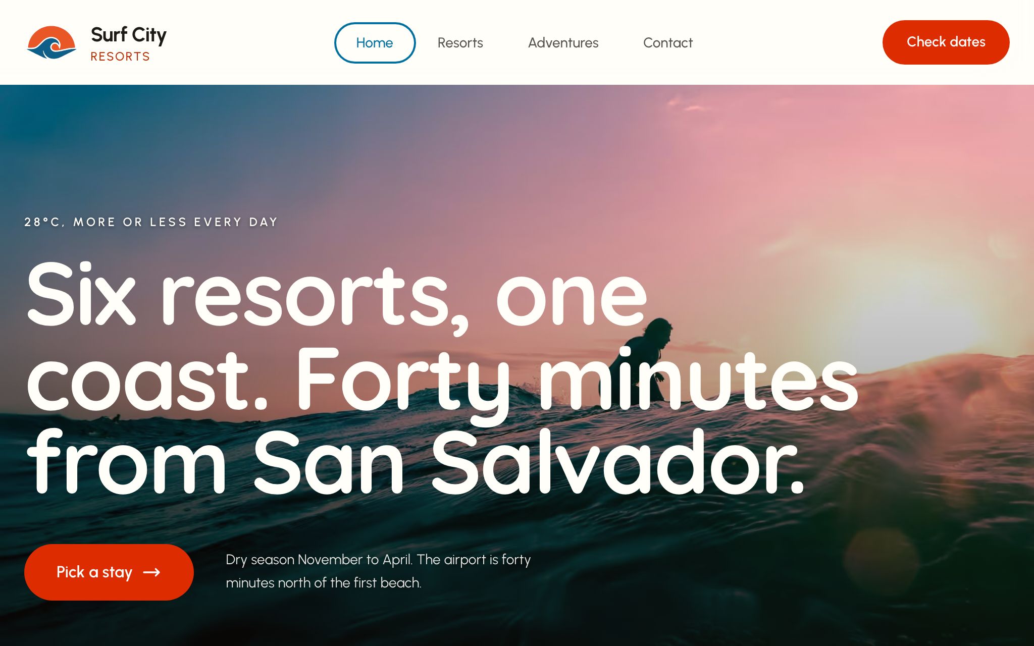 New Surf City Resorts website